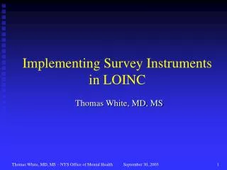 Implementing Survey Instruments in LOINC
