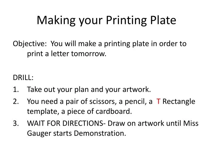 making your printing plate