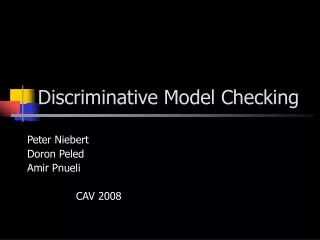 Discriminative Model Checking
