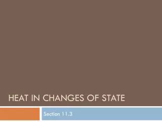 Heat in changes of state