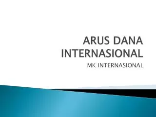 arus dana internasional