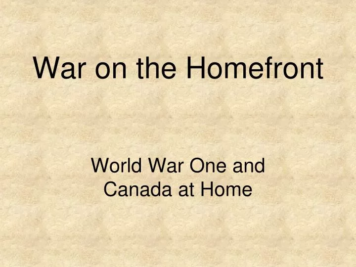 war on the homefront