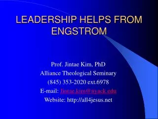 LEADERSHIP HELPS FROM ENGSTROM