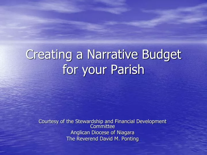 creating a narrative budget for your parish