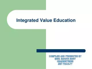 Integrated Value Education