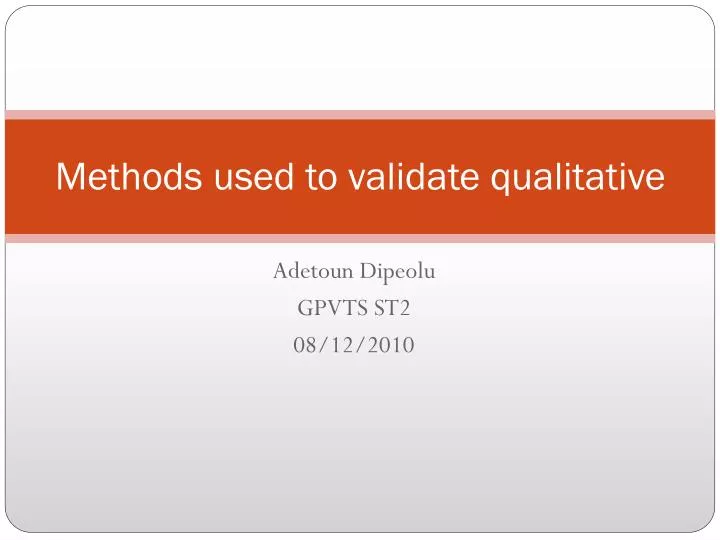 methods used to validate qualitative