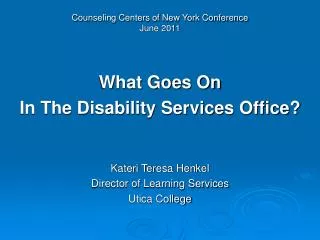 Counseling Centers of New York Conference June 2011