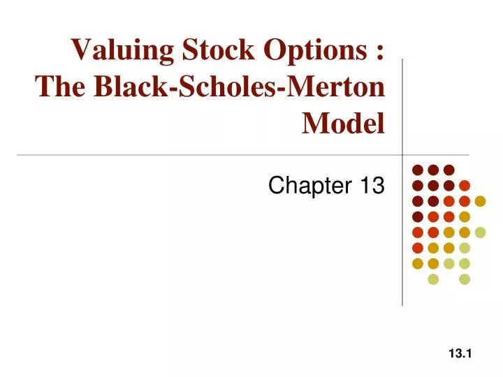 valuing stock options the black scholes merton model