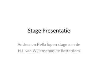 stage presentatie