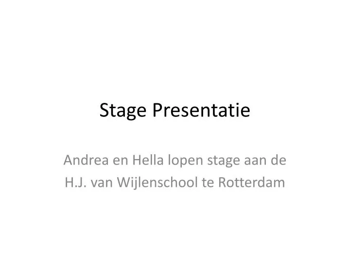 stage presentatie