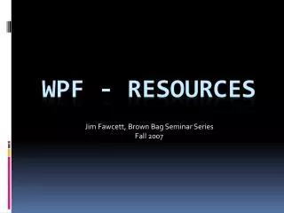 WPF - Resources