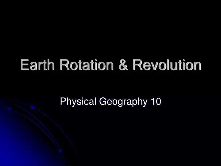 earth rotation revolution