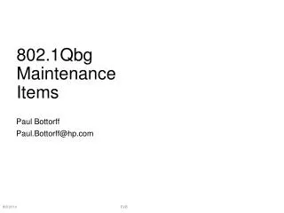 802.1Qbg Maintenance Items