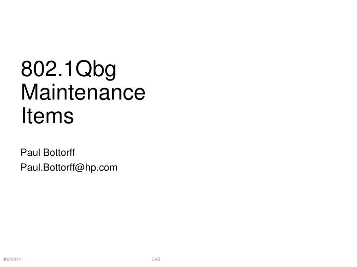 802 1qbg maintenance items