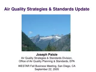 Air Quality Strategies &amp; Standards Update