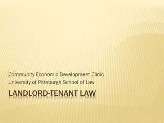 LANDLORD-TENANT LAW