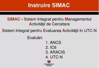 instruire simac
