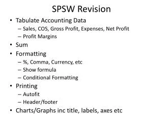 SPSW Revision