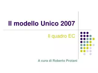 il modello unico 2007