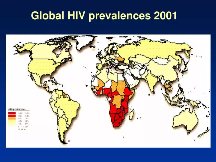 global hiv prevalences 2001