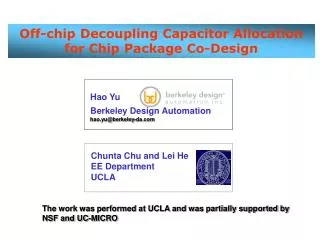 Off-chip Decoupling Capacitor Allocation for Chip Package Co-Design