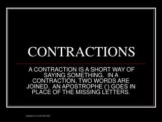 CONTRACTIONS