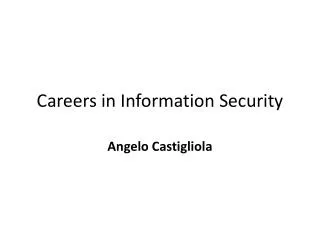 Careers in Information Security