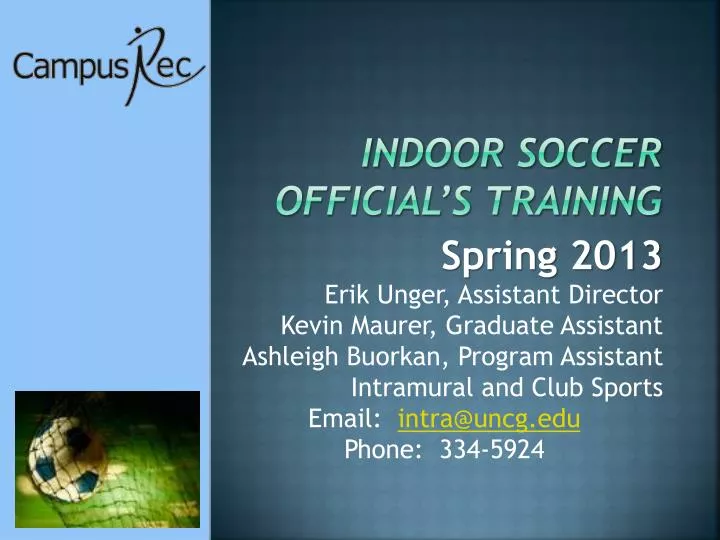 indoor soccer official s training