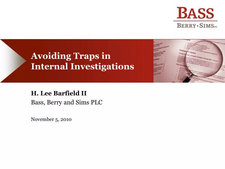 avoiding traps in internal investigations