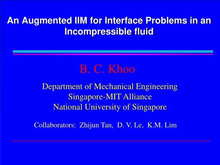an augmented iim for interface problems in an incompressible fluid