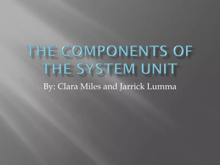 the components of the system unit