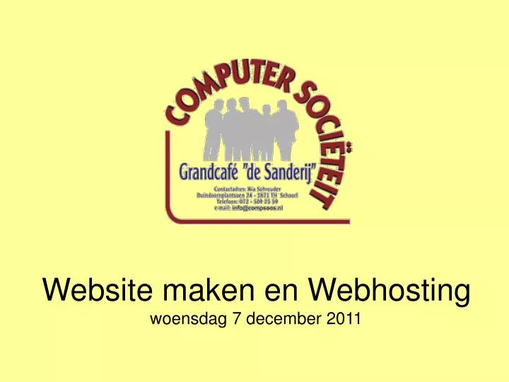 website maken en webhosting woensdag 7 december 2011