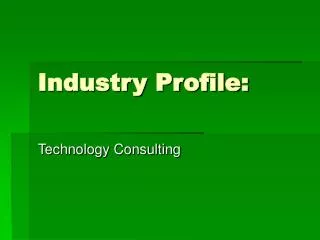 Industry Profile: