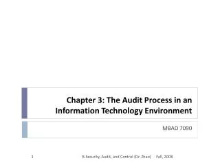 Chapter 3: The Audit Process in an Information Technology Environment