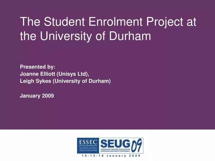 the student enrolment project at the university of durham