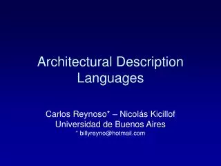 architectural description languages