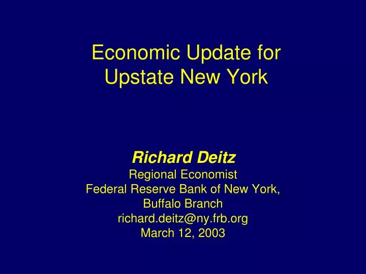 economic update for upstate new york