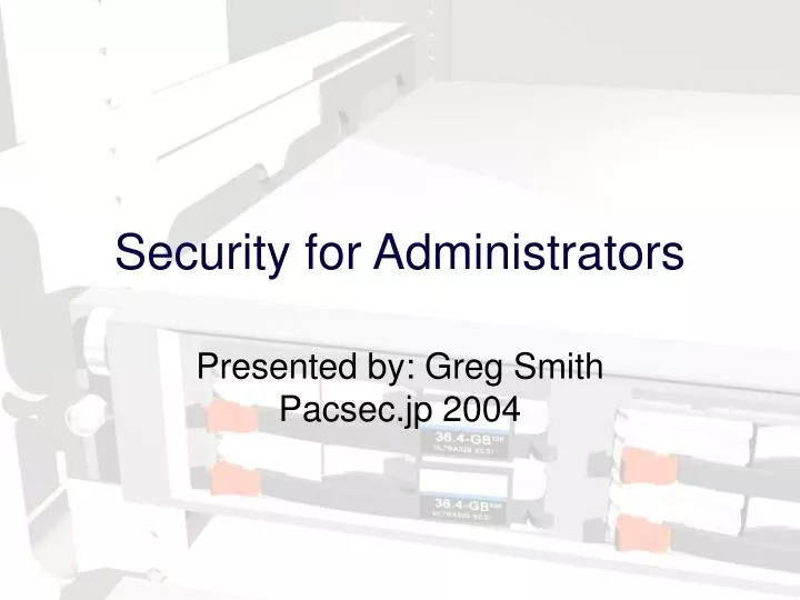 security for administrators