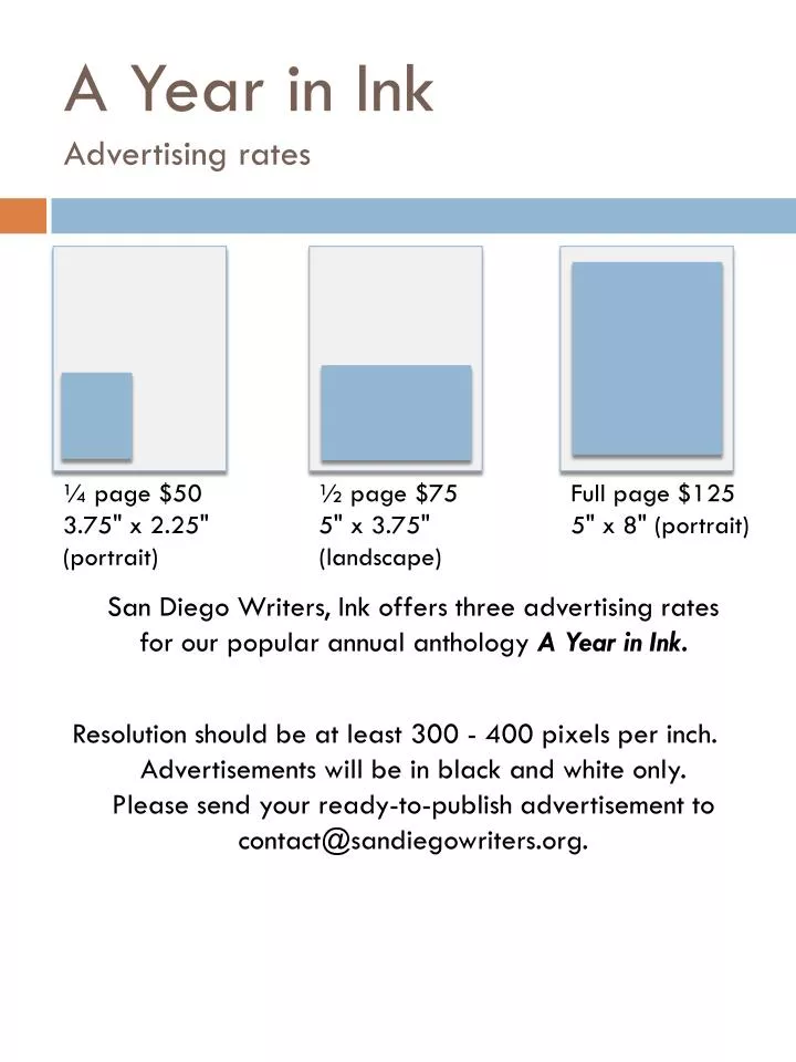 a year in ink advertising rates
