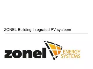 zonel building integrated pv systeem