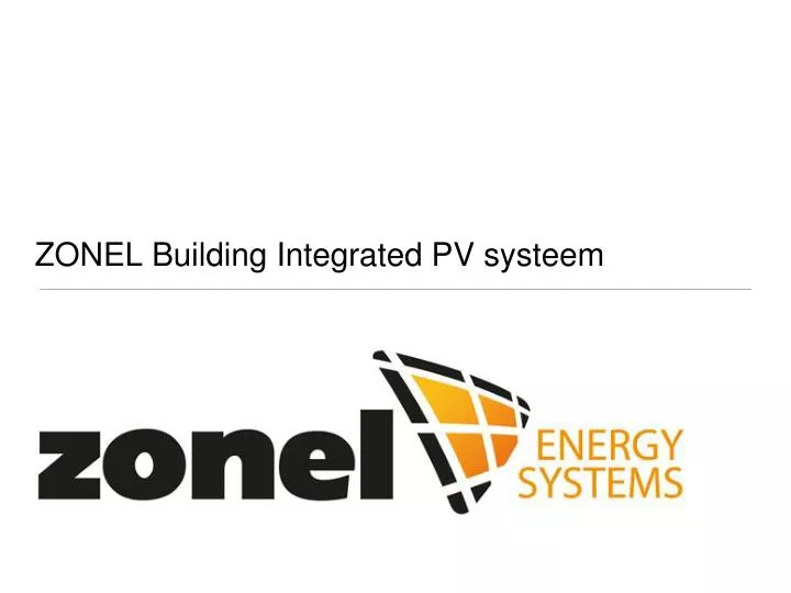 zonel building integrated pv systeem