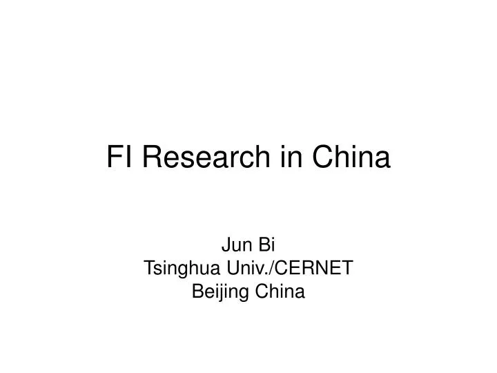 fi research in china
