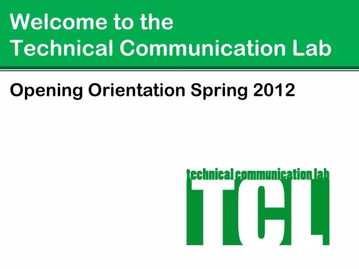 welcome to the technical communication lab
