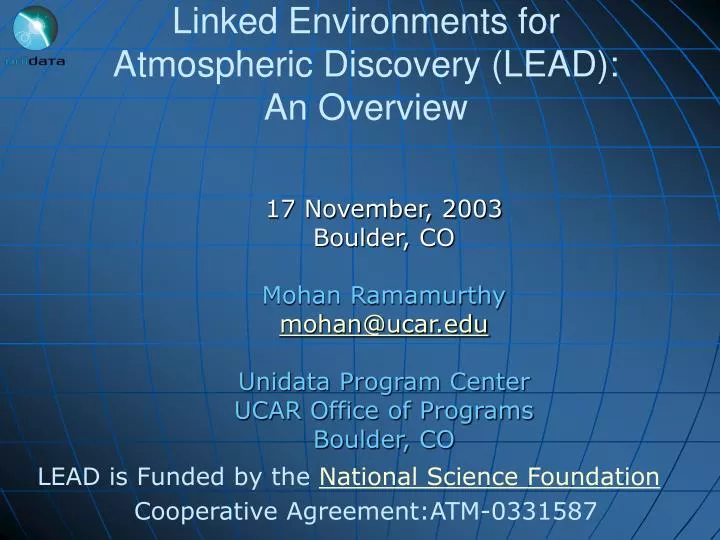 linked environments for atmospheric discovery lead an overview