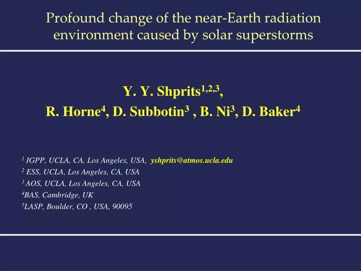 profound change of the near earth radiation environment caused by solar superstorms