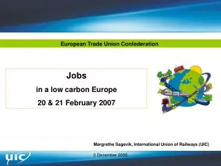 Jobs in a low carbon Europe 20 &amp; 21 February 2007