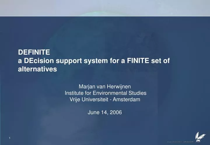 definite a decision support system for a finite set of alternatives