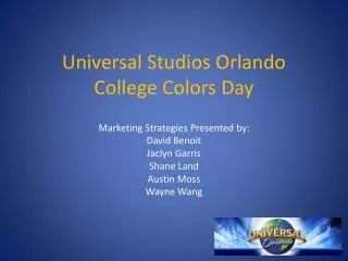 Universal Studios Orlando College Colors Day