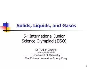 Solids, Liquids, and Gases