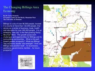 The Changing Billings Area Economy By Dr. Larry Swanson